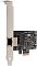 Фото-8 Сетевая карта PCIe Digma DPE101G-TX V2 &mdash; крупный план зоны разъёма RJ‑45 и микросхем на плате; видны контактные площадки PCIe и надписи на чипе; важно для понимания разъёмов и основных элементов устройства.