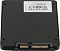 Фото-3 SSD AMD Radeon R5 120GB, вид с обратной стороны под углом. Видны чёрный корпус, белая заводская наклейка и боковой профиль накопителя. Фото важно для страницы товара, потому что показывает форму корпуса и размещение сервисной маркировки.