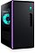 Фото-1 Настольный компьютер Alienware Aurora R16, вид спереди слева. На фото чёрный корпус с овальным световым контуром фиолетового цвета, боковой стеклянной панелью и фронтальной нишей с USB-портами и аудиоразъёмом. Изображение важно для страницы товара, потому что показывает внешний дизайн корпуса и передние интерфейсы.