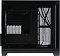 Фото-6 Компьютерный корпус Formula Crystal Z5 TG Black, вид изнутри через стекло на пустое шасси; справа вертикальная перфорированная стойка и каналы под кабели, слева зона материнской платы с отверстиями крепления; показывает внутреннюю компоновку и прокладку кабелей.