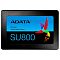 Фото-2 SSD ADATA SU800 ASU800SS-1TT-C 1TB, вид спереди. Видна лицевая синяя наклейка с маркировкой SU800, логотип ADATA и чёрный корпус 2,5 дюйма. Фото показывает фронтальную сторону накопителя для визуальной идентификации модели.