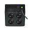 Фото-2 ИБП Powerman Back Pro 1050 VA 6152121, вид сзади; четыре евророзетки, USB-порт, круглый автомат защиты и сетевой кабель на задней панели; фото важно для страницы товара, чтобы показать подключение нагрузки.