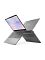 Фото-4 Ноутбук Lenovo IdeaPad Slim 5 14ARP10, демонстрация трансформации корпуса; на фото устройство показано в нескольких положениях крестом, видны шарниры 360 градусов, экран и клавиатурный блок, цвет серый; этот кадр важен для страницы товара, так как показывает формат 2-в-1 и варианты использования.