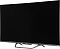 Фото-3 Телевизор Haier Smart TV S4 43 &mdash; фронтальный ракурс под углом; показаны почти безрамочный чёрный экран, тонкий профиль панели и серебристая центральная подставка; фото помогает оценить форму корпуса и основание на странице товара.
