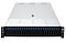 Фото-2 Серверная платформа ASUS RS720A-E13 RS24G, вид спереди: 2U серебристый корпус, чёрная лицевая панель с 24 корзинами 2,5" и синими фиксаторами, слева логотип ASUS и USB‑порты, справа кнопка питания и индикаторы; показывает компоновку фронтальных отсеков для накопителей в стойке.