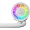 Фото-4 Система водяного охлаждения ARCTIC Liquid Freezer III Pro 360 A-RGB — фронтальный вид радиатора сбоку и помпы; белый корпус, на помпе кольцо A-RGB подсветки с сегментами, белые шланги в оплётке для подключения к радиатору в ПК.