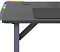 Фото-5 Игровой стол Cactus CS-GTZ-BK-RGB, крупный план стола с ковриком под мышь и клавиатуру, по кромке видна подсветка, чёрный цвет; показывает рабочую поверхность и световую линию по краю.