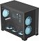 Фото-2 Корпус Powercase Mistral X4 Mesh LED, ракурс под углом; боковая панель, передняя часть и верхняя плоскость помогают оценить компоновку корпуса. Чёрный корпус важен для визуальной идентификации товара на странице.