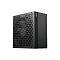 Фото-6 Блок питания PCCooler YS1000 (P5-YS1000-G1F), боковой вид: перфорированная боковая панель с геометрическим рисунком и сплошная стенка корпуса, видны винты сборки; чёрный корпус на белом фоне для оценки формы и вентиляции.
