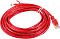 Фото-1 Патч-корд Premier UTP Cat 5e PP12 3 м, красный, общий вид кабеля в бухте; видны многовитковая укладка, белая стяжка и оба разъёма RJ-45 на концах; на белом фоне для карточки товара, показывает длину укладки и комплектность для страницы товара.