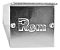 Фото-4 Блок розеток ЦМО Rem-10 R-10-4S-6C13-V-440-1.8, торцевая крышка корпуса: тиснение &laquo;Rem&raquo; на металле и два винта; показывает торец и крепёжные элементы устройства.