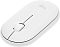 Фото-2 Мышь Logitech Pebble Mouse 2 M350s, вид сверху под углом с противоположной стороны на белом фоне: белая гладкая верхняя панель, колесо прокрутки по центру и логотип logi у края корпуса; ракурс дополняет обзор формы и симметрии мыши в карточке товара.