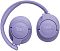 Фото-3 Гарнитура JBL Tune 720BT Purple, вид спереди на обе внешние крышки; показаны круглые чашки с логотипом JBL, кнопки и разъёмы на одной чашке, а также складное оголовье; фото помогает странице товара показать внешний дизайн и органы управления.