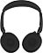Фото-10 Наушники Jabra Evolve2 65 Flex, вид изнутри спереди: две чёрные амбушюры с концентрической перфорацией на внутренних вставках и складная штанга микрофона у правой чашки; изображение помогает рассмотреть внутреннюю сторону гарнитуры.