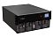 Фото-5 ИБП Systeme Electric Smart-Save Online SRT 6000, фронтальный вид с открытым батарейным отсеком: чёрная передняя панель, экран справа, под ней установлены внутренние аккумуляторные картриджи в направляющих. Для страницы товара это важно, поскольку фото показывает конструкцию фронтального доступа к батареям.