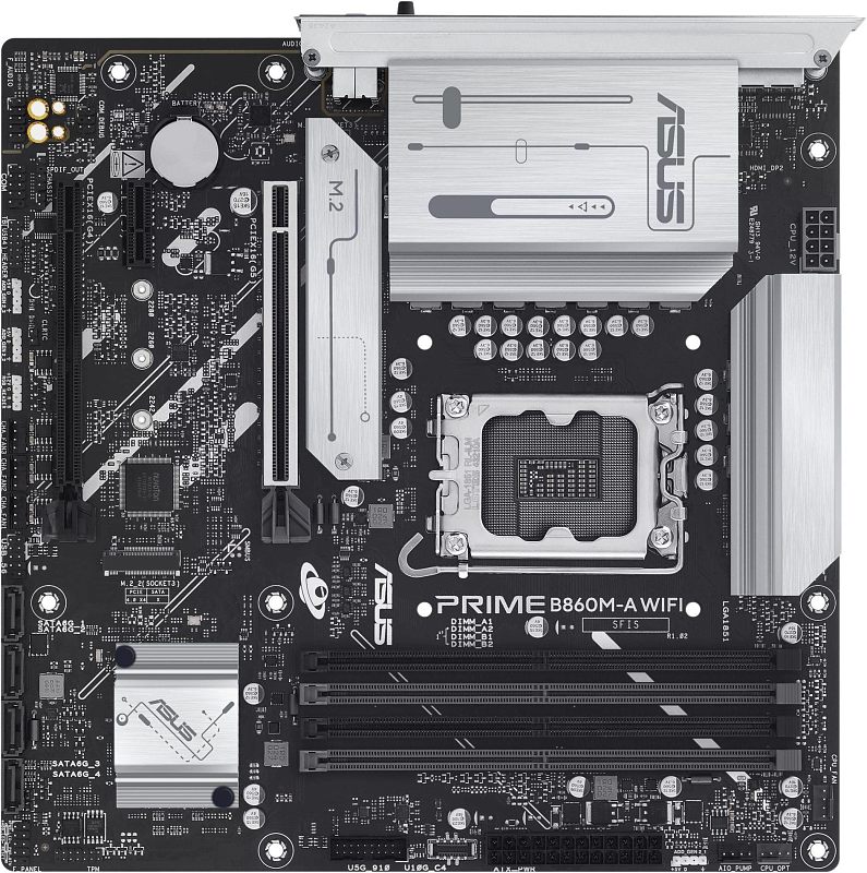 Фото Материнская плата Asus PRIME B860M-A WIFI mATX LGA 1851, PRIME B860M-A WIFI