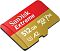 Фото-2 Карта памяти microSDXC SanDisk Extreme SDSQXAV-512G-GN6MN — вид под углом; показана толщина корпуса и рельефные кромки, читаема надпись «512GB»; красно-золотистая лицевая сторона; на белом фоне, помогает визуально оценить форму карты и ориентацию при установке в устройство.