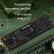 Фото-6 SSD Digma RUN S9 M.2 2280 1 ТБ DGSR1001TS93T, инфографика на фоне системной платы: модуль M.2 показан под углом, рядом текстом указаны контроллер Silicon Motion SM2259XT и тип памяти NAND 3D TLC; изображение показывает компоненты и используемую память для страницы о SSD Digma RUN S9.