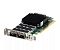 Фото-1 Сетевая карта Dell Mellanox ConnectX‑6 Dx PCIe: вид под углом на зелёную плату с двумя портами QSFP56 на низкопрофильной планке и массивным чёрным радиатором; белый фон; показывает двухпортовый интерфейс QSFP56.
