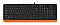 Фото-3 Клавиатура из комплекта A4Tech F1010 (Orange), вид сверху: чёрные клавиши и оранжевая нижняя панель по всей длине, виден провод; фото показывает дизайн клавиатуры и цветовое исполнение для выбора товара.