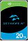 Фото-1 Жесткий диск Seagate SkyHawk AI ST20000VE003 20 ТБ, вид спереди; видна лицевая этикетка SkyHawk AI и корпус 3.5 дюйма с металлической окантовкой. Зеленый, черный, голубой и серебристый цвет. Изображение для карточки товара, чтобы показать серию и внешний вид накопителя.