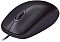 Фото-3 Мышь Logitech M90, вид сверху спереди под углом; чёрный корпус с раздельными кнопками, центральным колесом и гладкими боковинами без дополнительных клавиш, кабель виден спереди; изображение раскрывает форму корпуса для страницы товара.