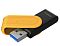 Фото-2 USB‑накопитель Kingston DataTraveler Exodia S 512GB, вид под углом: снятый жёлтый колпачок, открыт разъём USB‑A с синей вставкой, видна маркировка «512GB»; демонстрация разъёма и защитного колпачка.