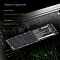 Фото-3 SSD Digma Mega S3 512GB, демонстрация компонентов: модуль M.2 на тёмном фоне с подписью о контроллере Silicon Motion SM2263XT и памяти NAND 3D TLC, видны лицевая наклейка и элементы платы; изображение помогает связать внешний вид накопителя с видимыми характеристиками страницы товара.