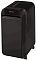 Фото-3 Уничтожитель бумаги Fellowes Powershred LX220, вид спереди слева; чёрный корпус на колёсиках, передняя дверца корзины с закруглённой рамкой, сверху слот подачи и панель управления.