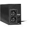 Фото-2 ИБП ExeGate SpecialPro UNB-650 650VA Tower EP285601RUS, задняя панель под углом. Видны две выходные розетки Schuko, сетевой кабель INPUT, кнопка автоматического выключателя Breaker и вентиляционные отверстия, цвет чёрный. На карточке товара это важно для понимания подключений и конструкции задней части.