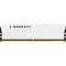 Фото-3 Комплект памяти Kingston FURY Beast White XMP KF552C40BWK4/128, вид сзади на один модуль; белая тыльная сторона радиатора без надписей, видны верхние прорези и ровные панели корпуса. Фото показывает обратную сторону модуля для сравнения конструкции.