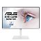 Фото-1 Монитор ASUS VA27DQSB-W 27 дюймов, IPS, белый — фронтальный вид с включённым экраном; тонкие рамки, белая нижняя рамка с логотипом ASUS и квадратная подставка со стойкой; изображение показывает внешний вид лицевой панели для карточки товара.