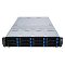 Фото-6 Серверная платформа ASUS RS521A-E12 RS12U (90SF03X1-M000C0), фронтальная часть крупно: ряд корзин накопителей с синими защёлками, справа блок индикаторов; важно для оценки доступа к дискам и индикации на лицевой панели.