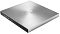 Фото-7 Внешний оптический привод ASUS SDRW-08U9M-U (DVD-RW), серебристый: вид сверху-сбоку в горизонтальном положении; на передней чёрной панели кнопка извлечения и отверстие аварийного извлечения; на белом фоне — показывает элементы управления на лицевой стороне.