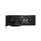 Фото-7 Видеокарта Gigabyte GeForce RTX 5070 Windforce OC, вид строго спереди. На фото тройной вентиляторный блок, прямоугольный кожух и видимые ребра радиатора за лопастями. Черный цвет; изображение для карточки товара, нужно для точного представления передней панели охлаждения.