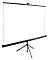 Фото-2 Проекционный экран на штативе Cactus TriExpert PSTE CS-PSTE-200x200-BK, вид сбоку, профиль полотна и верхней планки, чёрный штатив с тремя опорами