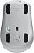 Фото-7 Беспроводная мышь Logitech MX Anywhere 3S, вид снизу; видны четыре чёрные ножки скольжения, датчик, переключатель питания, кнопка Easy-Switch и маркировка MX Anywhere 3S на светло-сером основании, фото на светлом фоне для страницы товара, чтобы показать нижнюю конструкцию и элементы переключения устройств.