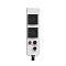 Фото-2 ИБП Powerman Smart 500 500 VA Wallmount, боковая панель; показаны две розетки 220 В, красная кнопка вкл/выкл, автоматический предохранитель и нижний вход, рядом видны крепёжные винты; белая панель с чёрными розетками, студийное фото, важно для страницы как детальный вид выходов и органов управления.