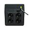 Фото-3 ИБП Powerman Back Pro 1050, задняя панель. На фото видны четыре евророзетки, отверстие автоматического предохранителя и несъёмный сетевой кабель. Изображение важно для страницы товара, потому что показывает выходы для подключения нагрузки.