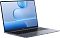 Фото-4 Ноутбук HONOR MagicBook X16 2026 BRG-X 5301ARGN, вид спереди слева под углом. Видны экран с голубой графикой, клавиатурный блок, широкий тачпад и порты на левой боковой стороне корпуса. Фото важно для страницы товара, потому что показывает конструкцию рабочей зоны и набор интерфейсов.