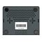 Фото-2 Маршрутизатор MikroTik hEX S RB760iGS — вид снизу; вентиляционные прорези, наклейка с данными и резиновые ножки на тёмно‑сером корпусе; фото на белом фоне помогает оценить конструкцию и идентификацию на странице товара.